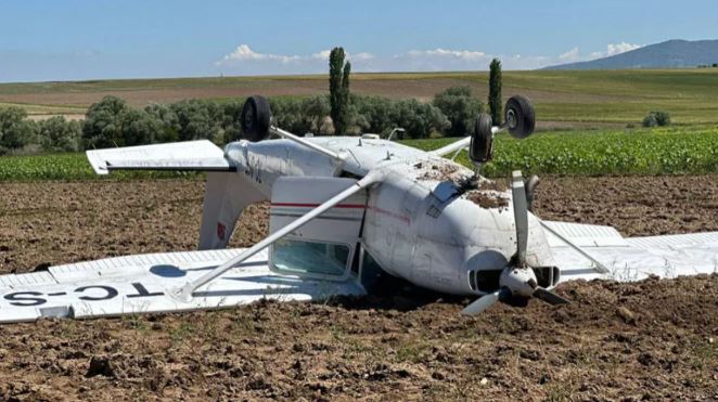 Nevşehir'den kalkan eğitim uçağı Aksaray'da düştü
