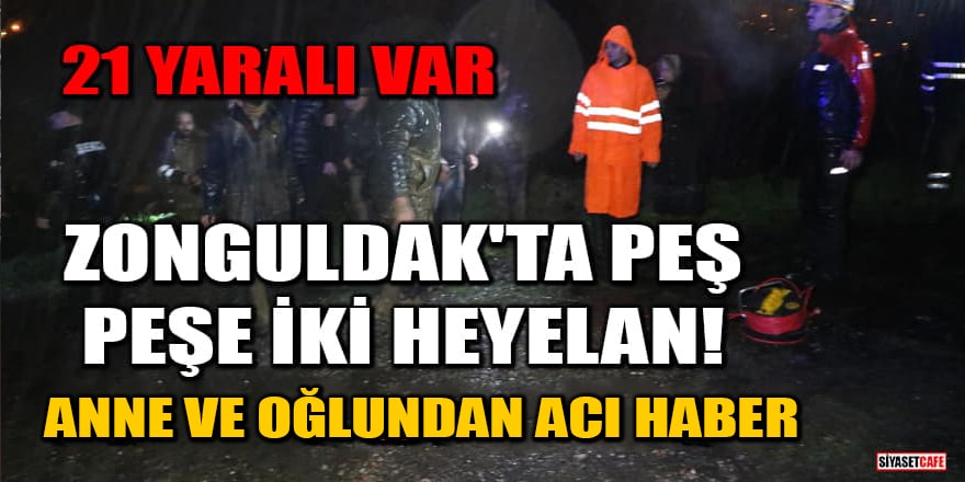 Zonguldak'ta peş peşe iki heyelan: 21 yaralı var, 2 kişiye ulaşılamıyor