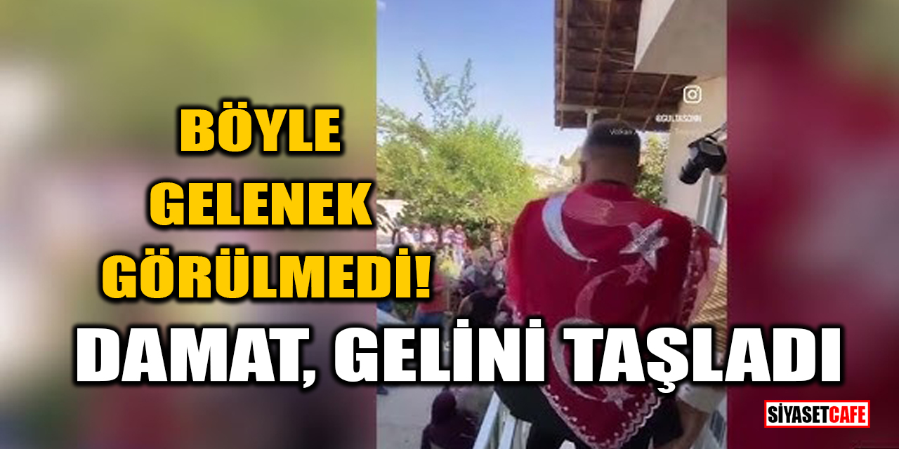 Böyle gelenek görülmedi! Damat, gelini taşladı