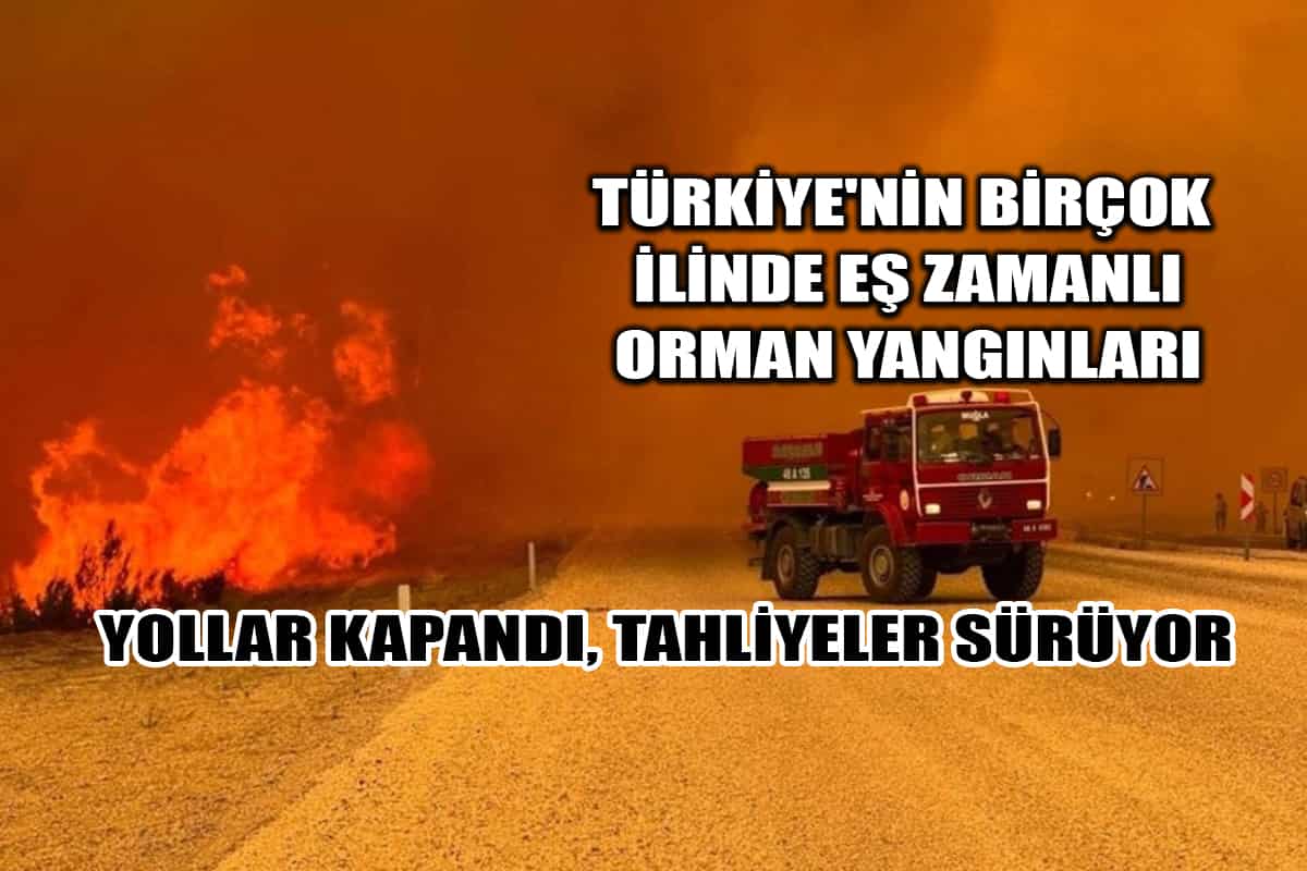 Türkiye'nin Birçok İlinde Eş Zamanlı Orman Yangınları: Yollar Kapandı, Tahliyeler Sürüyor