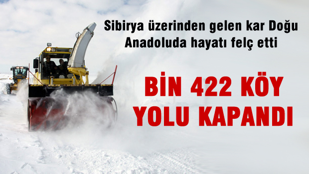 Bin 422 köy yolu kardan kapandı