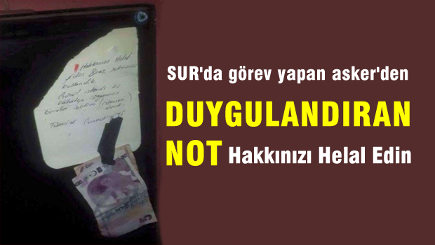 Askerlerden duygulandıran not