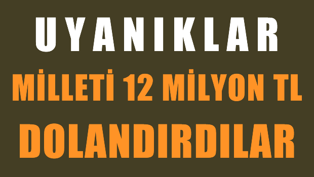 Uyanıklar 12 milyon TL dolandırdılar