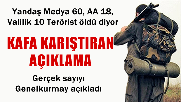 Genelkurmay Başkanlığı: Cizre'de 60 değil 10 terörist öldürüldü