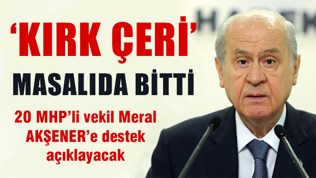 'Kırk çeri' masalı da bitti. 20 MHP'li Milletvekili Meral AKŞENER'e destek açıklaması yapacak