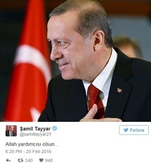 Şamil Tayyar'dan AYM'nin Hak İhlali Kararı Sonrası İlginç Erdoğan Tweeti
