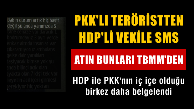 PKK'lı teröristten, HDP'li vekile SMS