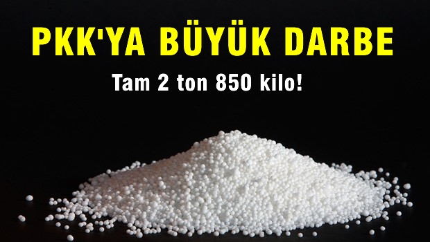 PKK'nın 2 ton 850 kilo amonyum nitratı ele geçirildi