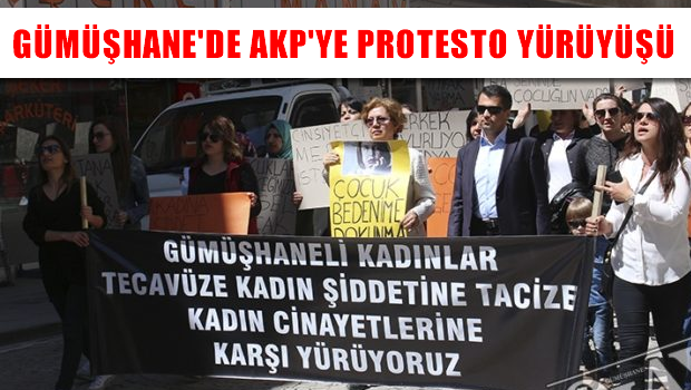 Gümüşhaneliler AKP'nin kapatmaya çalıştığı tecavüz vakası için yürüdü