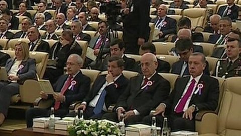 Erdoğan, Davutoğlu ve Kılıçdaroğlu ilk kez.