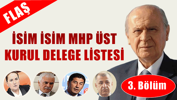 İşte İsim isim MHP Üst Kurul Delegeleri - 3. Bölüm