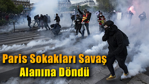 Paris sokakları savaş alanına döndü, 124 gözaltı