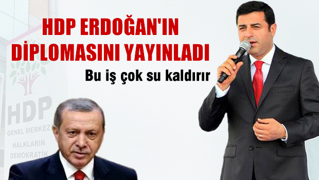 HDP, Erdoğan'ın diplomasını yayınladı