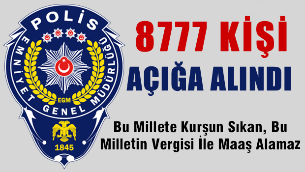 İçişleri Bakanlığı'na bağlı 8777 personel görevden uzaklaştırıldı.