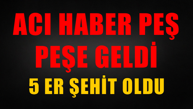 İki ilden acı haber! 5 asker şehit oldu