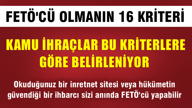 Kamuda ihraçlar bu 16 kritere göre belirleniyor
