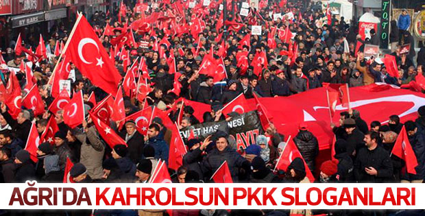 Ağrı'da 'Teröre Lanet Kardeşliğe Davet'  yürüyüşü