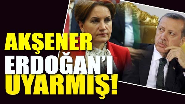 Akşener, Cumhurbaşkanı Erdoğan'ı FETÖ Konusunda uyarmış!