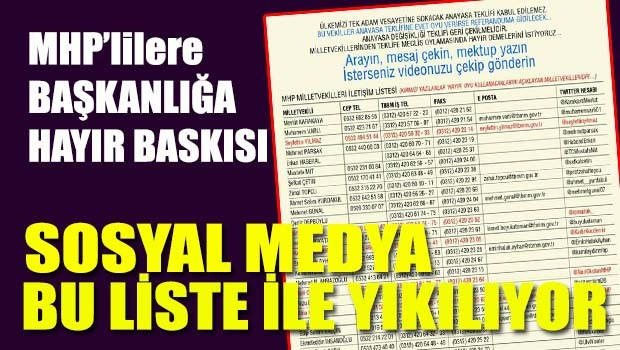 MHP'li milletvekillerine 'Başkanlığa hayır' baskısı