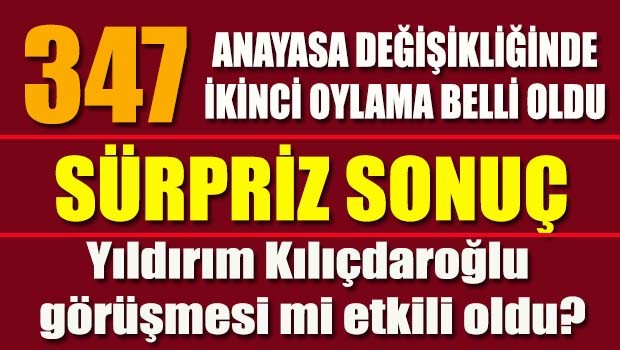 FLAŞ... ANAYASA DEĞİŞİKLİĞİNDE 1. MADDE 347 OY İLE GEÇTİ