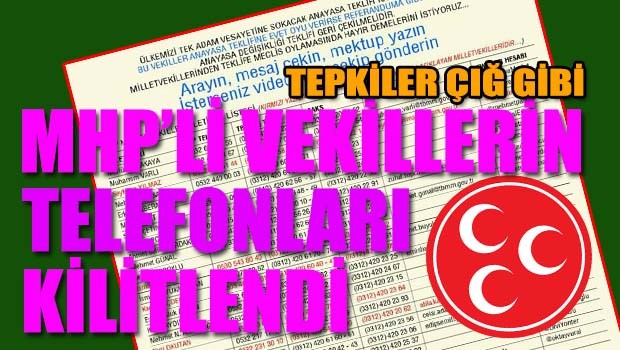 MHP'li vekillerin telefonları kilitlendi