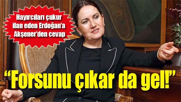 Akşener'den Erdoğan'a, 'Forsunu çıkar da gel!'