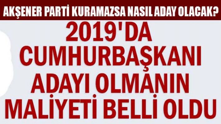2019'da Cumhurbaşkanı adayı olmanın maliyeti belli oldu