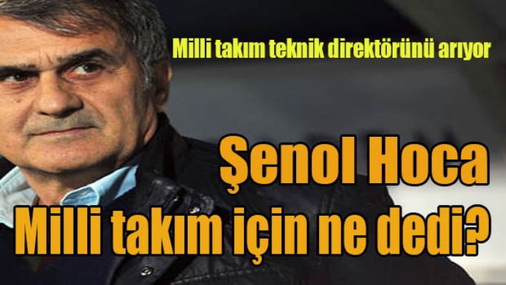 Şenol Güneş Milli takım için ne dedi?
