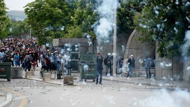 Soma protestosuna polis müdahalesi