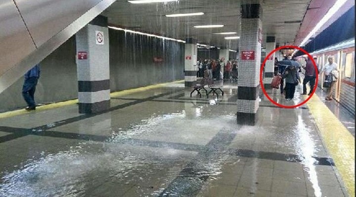 Ankara metrosunu  su bastı