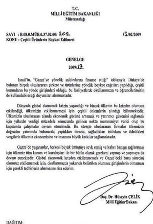 AKP İsrail'i boykot etmeyi Resmi Genelge ile yasaklamış