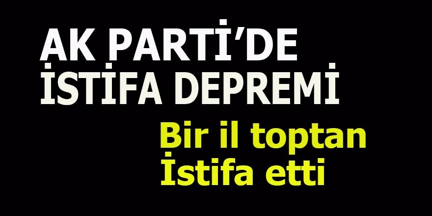 Ak Parti’de İstifa Depremi