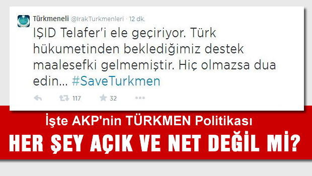 Türkmenler Feryat ediyor 'Kurtarın bizi'