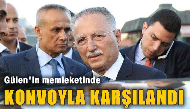 İhsanoğlu'nu Gülen'in memleketinde  200 araçla karşıladı.