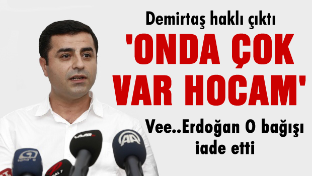 Erdoğan, İhsanoğlu'nun Bağışını İade Etti