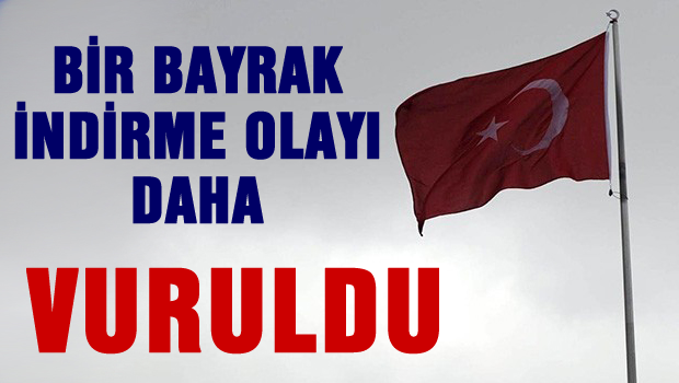 Bayrak indirmeye çalışan kişi vuruldu