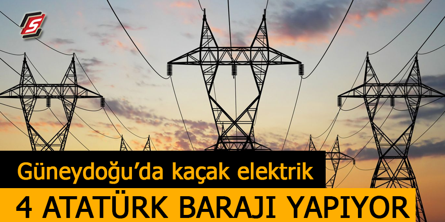 Güneydoğu’da kaçak elektrik 4 Atatürk Barajı yapıyor