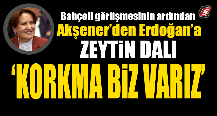 Bahçeli görüşmesinin ardından Akşener’den Erdoğan’a zeytin dalı! ‘KORKMA BİZ VARIZ’