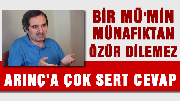 Ali Ünal'dan Arınç'a 'Mü'min münafıktan özür dilemez'