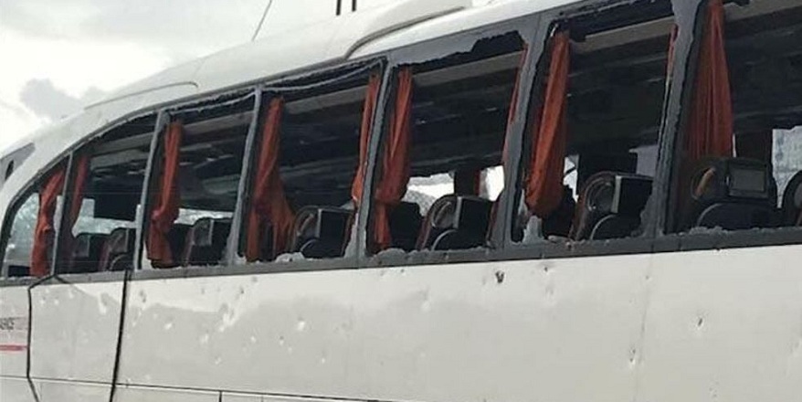 Takım otobüsüne şok saldırı