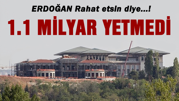 Erdoğan'ın sarayına 1.1 milyar yetmedi