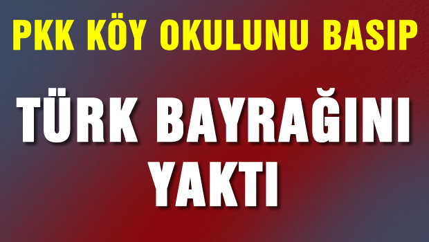 PKK köy okulunu basıp Türk bayrağını yaktı