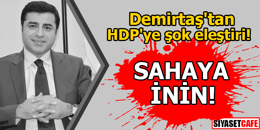 Demirtaş'tan HDP'ye şok eleştiri! Sahaya inin