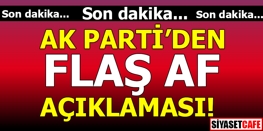 AK Parti'den flaş af açıklaması