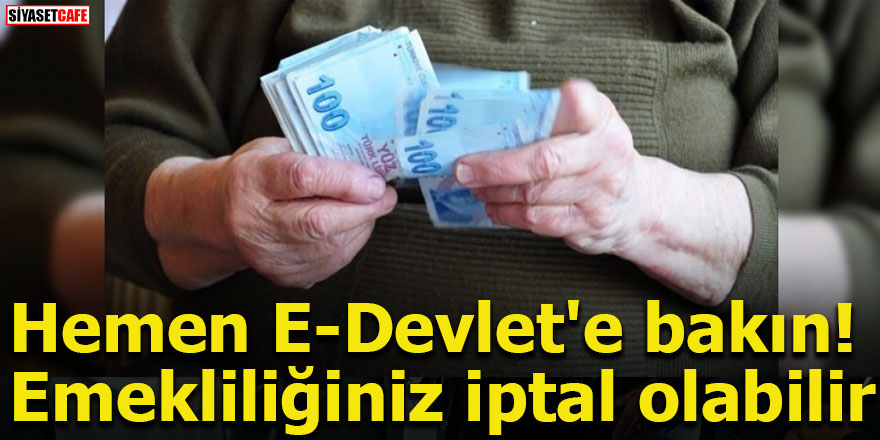 Hemen E-Devlet'e bakın! Emekliliğiniz iptal olabilir