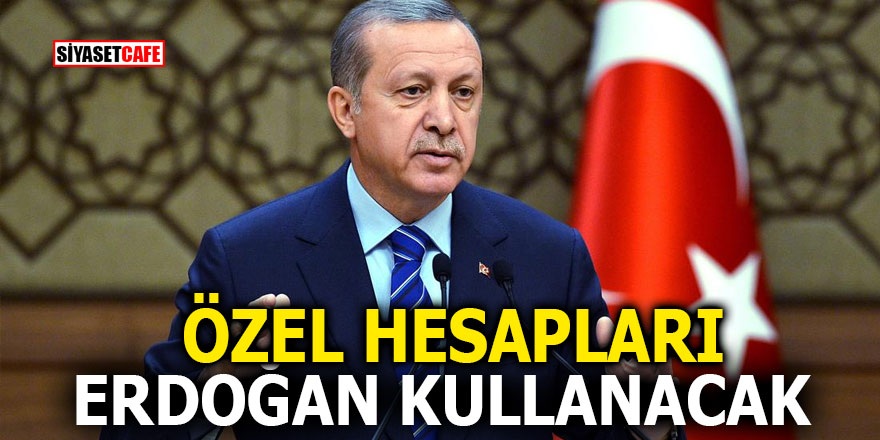 Özel hesapları Erdoğan kullanacak