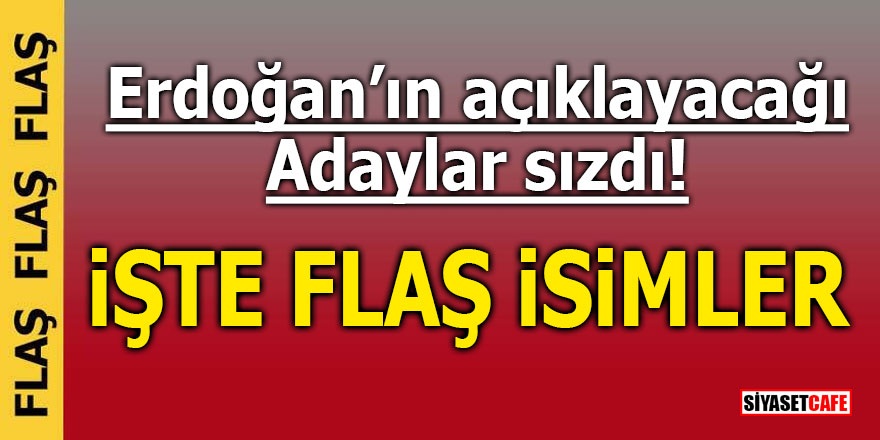 Erdoğan'ın açıklayacağı adaylar sızdı! İŞTE FLAŞ İSİMLER