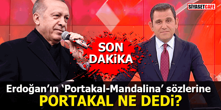 Erdoğan’ın ‘Portakal-Mandalina’ sözlerine Fatih Portakal ne dedi?
