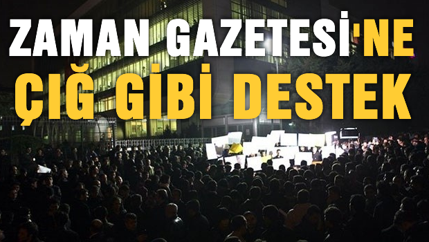 Zaman Gazetesi önünde destek gösterisi