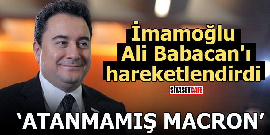 İmamoğlu Ali Babacan'ı hareketlendirdi "Atanmamış Macron"